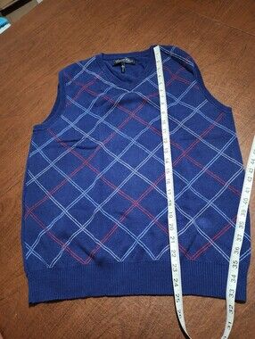American Classic Russell Simmons Blue Argyle V-Neck Sweater Vest
